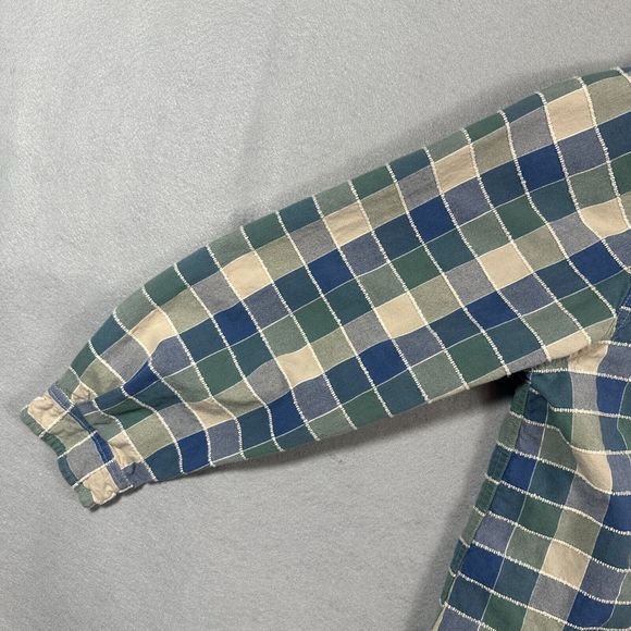 CJ Banks Womens Button Up Shirt Quilt Blue Green Shirt Size 18W Long Sleeve - Picture 5 of 13